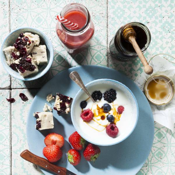 Halva on yogurt bowl